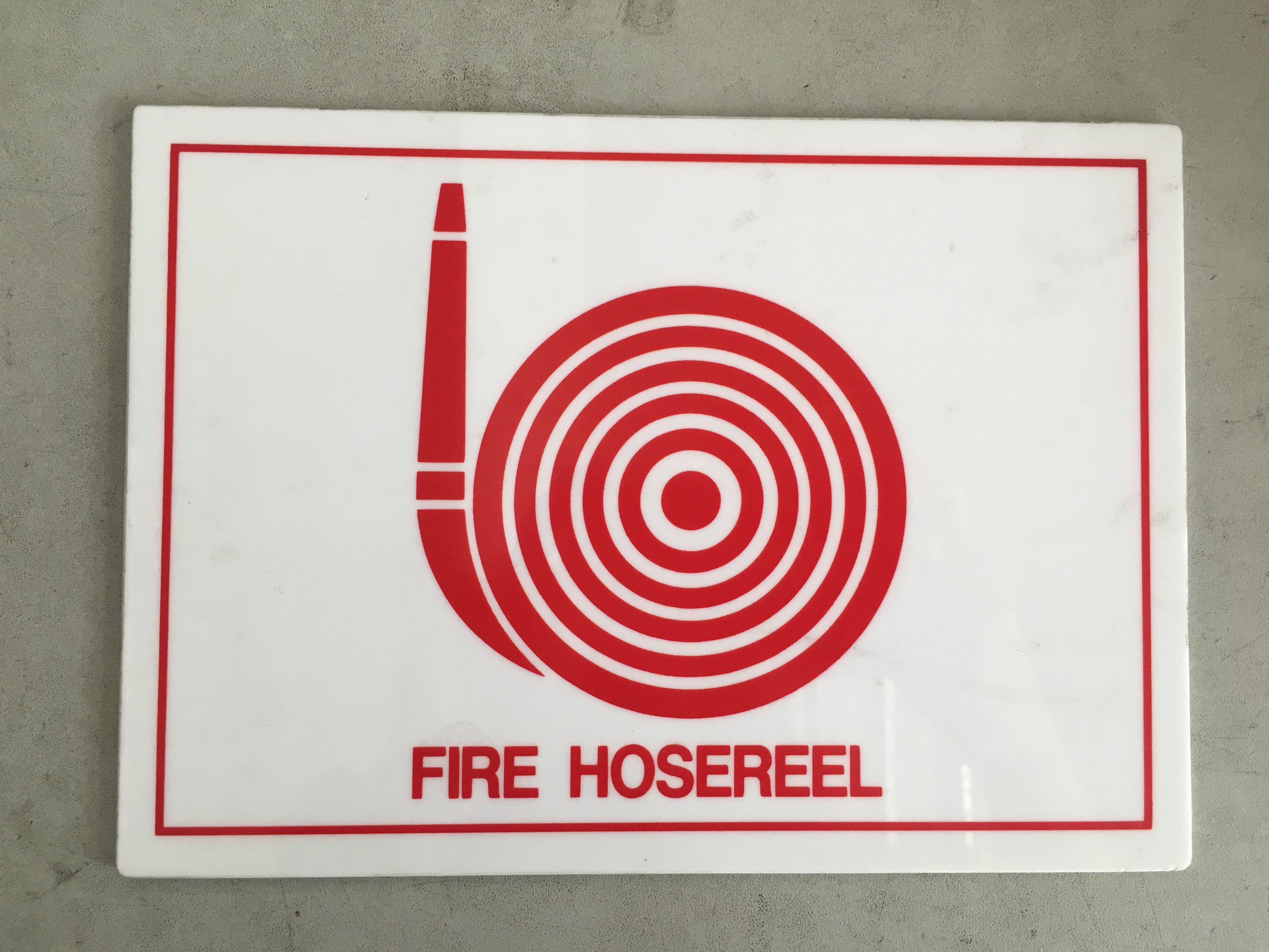 Fire Hose Reel Logo Plastic Signage